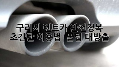 구리시 렌트카 완전정복! 🚗💨 초간단 이용법 & 꿀팁 대방출