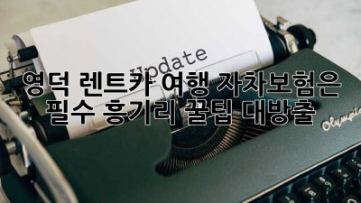 🚗 영덕 렌트카 여행, 자차보험은 필수?! 흥기리 꿀팁 대방출! 🍯